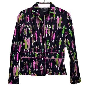 RUSSELL KEMP Fashion Plates Novelty Print Blazer
